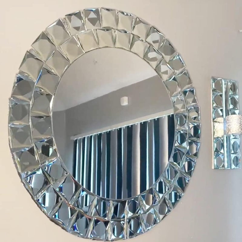 Lovdeco Peel and Stick 2" Mirror Glass Mosaic Tile 9 Faces Beveled Silver Crystal Mosaic Tile for Kitchen Backsplash, 12x10 Inch, 5 Sheets - Image 4
